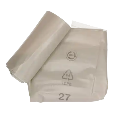 1054869 - GROFVUILZAK 60L, EXTRA STERK TRANSPARANT LDPE, 5 ST PER ROL