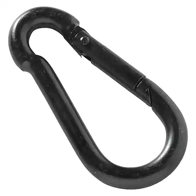 1072145 - MACK 1 KARABIJNHAAK + VEER 8 X 80MM ZWART