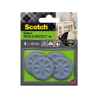 1070249 - SCOTCH® MOVE & PROTECT SLIDERSGRIJS, Ø 40 MM, 4/PACK - 300 K