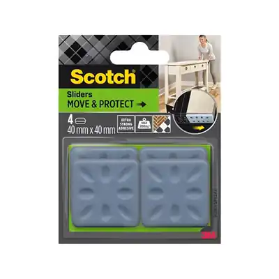 1070691 - SCOTCH® MOVE & PROTECT SLIDERSZELFKLEVENS GRIJS, 40 MMX40 MM