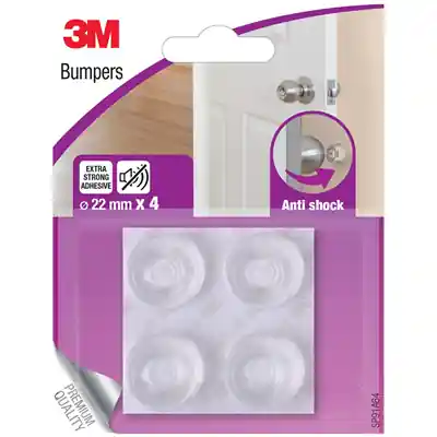 1070240 - SCOTCH® ANTI SCHOK MUUR BUMPE RS LIJM, HELDER, Ø 22 MM, 4/PA