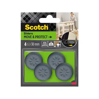 1070257 - SCOTCH® MOVE & PROTECT SLIDERSGRIJS, Ø 30 MM, 4/PACK - 150 K