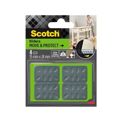 1070700 - SCOTCH® MOVE & PROTECT SLIDERSZELFKLEVEND GRIJS 35MM X 24MM