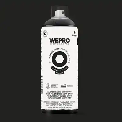1076531 - MTN WEPRO SOLVENT COSMOS BLACK SATIN 400ML