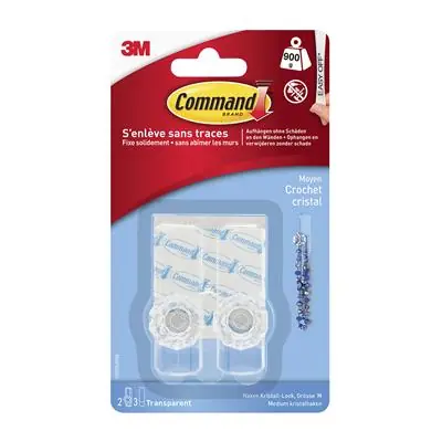 1060676 - COMMAND DOORZICHTIGE CRYSTAL HAAK, MEDIUM, 2HK + 3S/PK