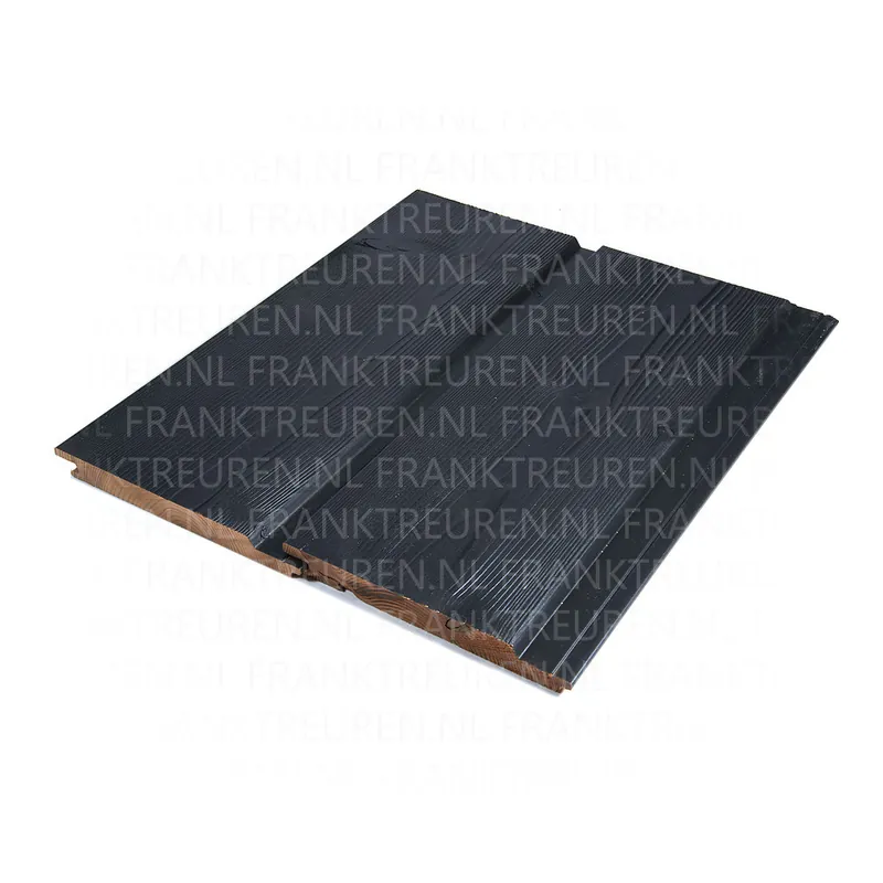 *19x169mm vuren C thermowood channelsiding C26 geborsteld end-match zwart RAL9005***PEFC