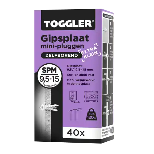GIPSPLAATPLUG TOGGLER 9,5-15MM SP-MINI