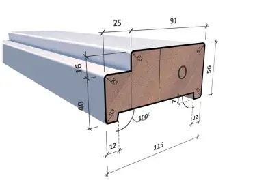 Deurkozijn 56x115x2315 mm R opdek hardh wit gegrond