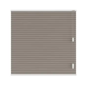 KARWEI dubbel plisségordijn draaikiepraam 28659 taupe lichtdoorlatend op maat