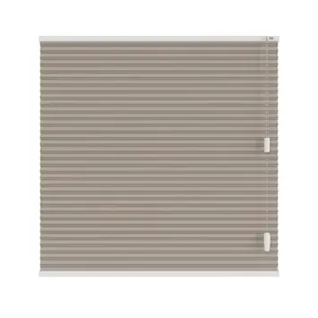 KARWEI dubbel plisségordijn gewoon raam 28671 taupe linnenlook lichtdoorlatend op maat