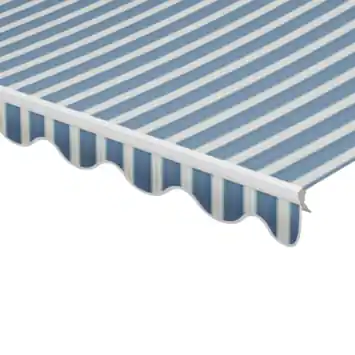 Schulprand (volant) golf streep blauw (kleurnr. 320553) op maat