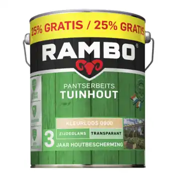 Rambo Pantserbeits Tuinhout zijdeglans transparant kleurloos 5 liter