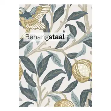 Behangstaal vliesbehang William Morrris at Home Bird & Pomegranate Hemelsblauw (dessin 140501)