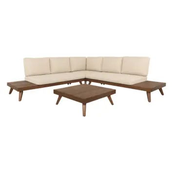 Loungeset Bordeaux walnoot bruin hout