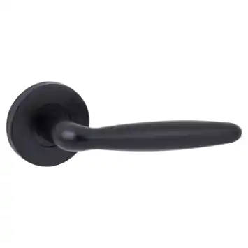Karwei deurkruk set Eros rond rozet zwart aluminium