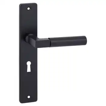 Karwei deurkruk set Stefano recht schild sleutelgat 56 mm zwart aluminium