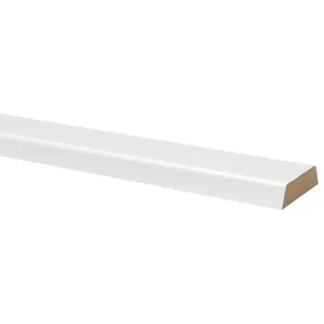 Koplat MDF schuin wit folie 12x45 mm lengte 260 cm