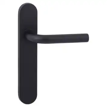 Karwei deurkruk set Henry ovaal blind schild zwart RVS