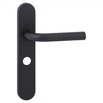 Novidade deurkrukset Parijs ovaal schild met vrij-bezet sluiting 63/8 mm zwart RVS