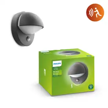 Philips buitenlamp June antraciet met bewegingssensor