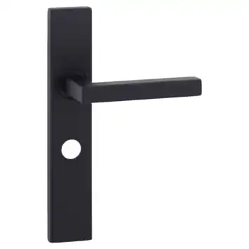 Novidade deurkrukset Wenen recht schild met vrij-bezet sluiting 63/8 mm zwart RVS