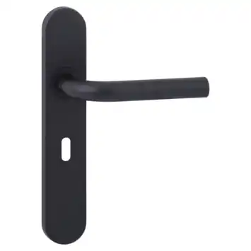 Novidade deurkrukset Parijs ovaal schild met sleutelgat 56 mm zwart RVS