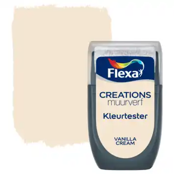 Flexa Creations muurverf kleurtester mat vanilla cream 30 ml