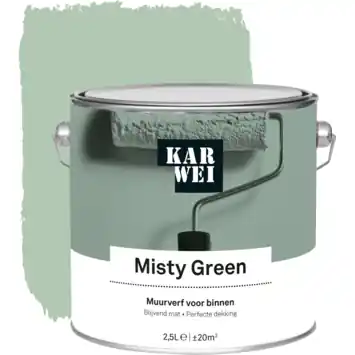 KARWEI muurverf misty green mat 2,5 liter