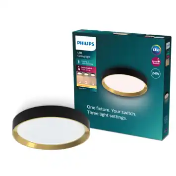 Philips plafonnière Hanno zwart met scene switch 24W