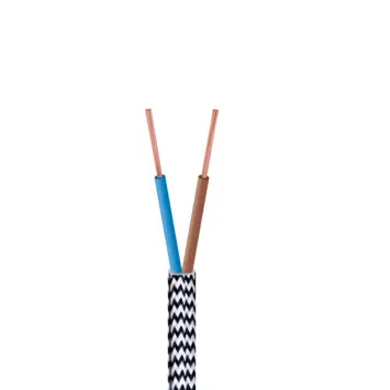 Decoratief Snoer 2 x 0,75mm2 Zwart/ Wit 5 Meter