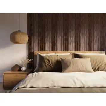 Lattenwand Decowall Acoustic Curve walnoot 260x30cm, 2 stuks (1.56m2)