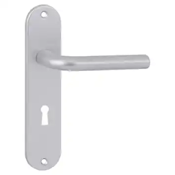 OK deurkruk set ovaal schild sleutelgat 56 mm aluminium