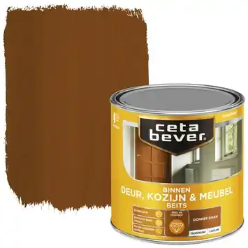 CetaBever Deur, Kozijn & Meubelbeits zijdeglans transparant donker eiken 250 ml
