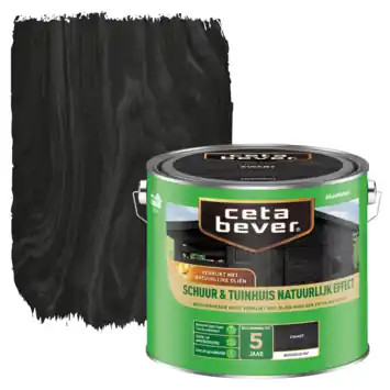 CetaBever Schuur & Tuinhuis beits Natuurlijk Effect mat zwart 2,5 liter