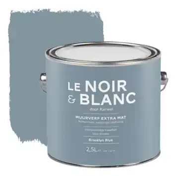 Le Noir & Blanc muurverf extra mat Brooklyn Blue 2,5 liter