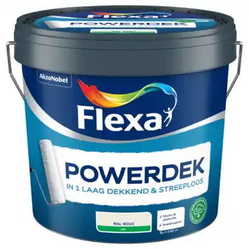 Flexa Powerdek muurverf mat RAL 9010 gebroken wit 5 liter