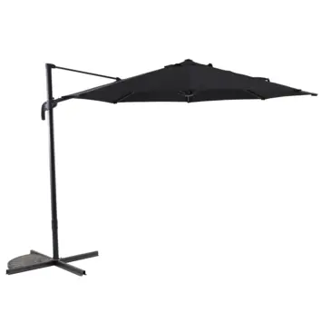Handson zweefparasol Miami zwart Ø 300 cm met hendel