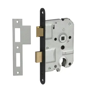 Nemef 1200 serie insteekslot cilinderslot met zwarte voorplaat Doorn 50mm PC55mm