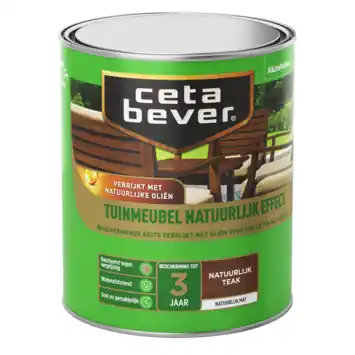CetaBever tuinmeubelbeits Natuurlijk Effect mat teak 750 ml
