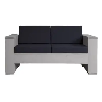 Kussenset loungebank antraciet 2-zits rug- & zitkussens
