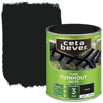 CetaBever Tuinhoutbeits zijdeglans dekkend zwart 750 ml