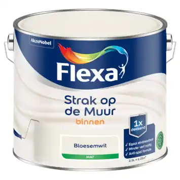 Flexa Strak op de Muur muurverf mat bloesemwit 2,5 liter