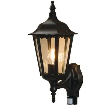 Konstsmide buitenlamp Firenze zwart up met bewegingssensors