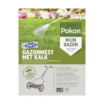 Pokon gazonmest met kalk 1 kg voor 15 m²