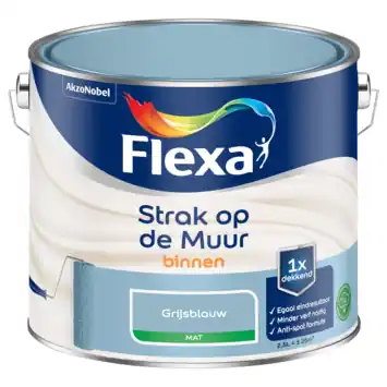 Flexa Strak op de Muur muurverf mat grijsblauw 2,5 liter