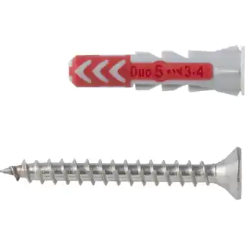 Fischer Universeelplug DuoPower 5x25mm met RVS schroef 8 stuks