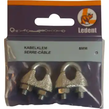 Ledent kabelklem tot Ø 8 mm verzinkt (2 stuks)