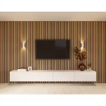 Lattenwand Decowall Acoustic Blend brons eiken, combinatie van verschillende breedtes, 260x30cm, 2 stuks (1.56m2)