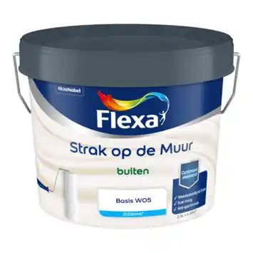 Flexa strak op de muur buiten zijdemat 2,5 liter