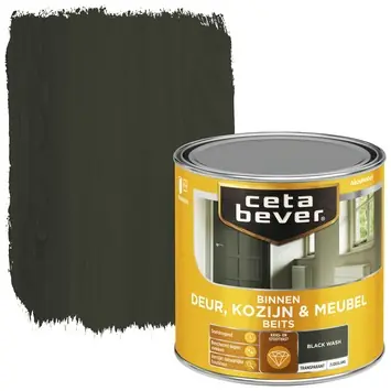 CetaBever Deur, Kozijn & Meubelbeits zijdeglans transparant black wash 250 ml